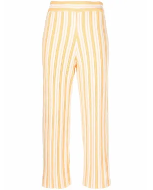 Jil Sander ストライプ柄クロップドパンツ - イエロー - サムネイル1