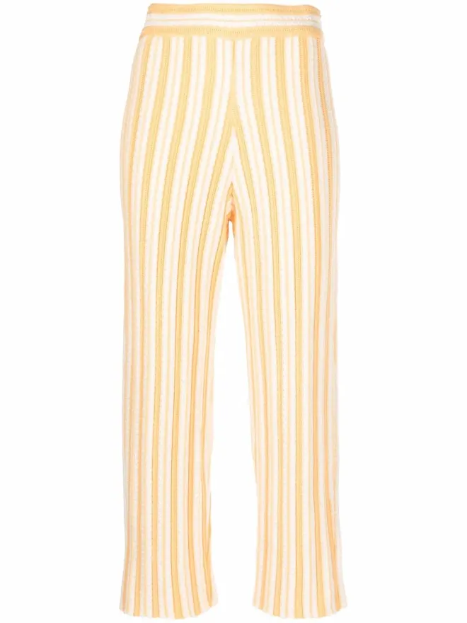 Jil Sander Jil Sander ストライプ柄クロップドパンツ - イエローの商品画像