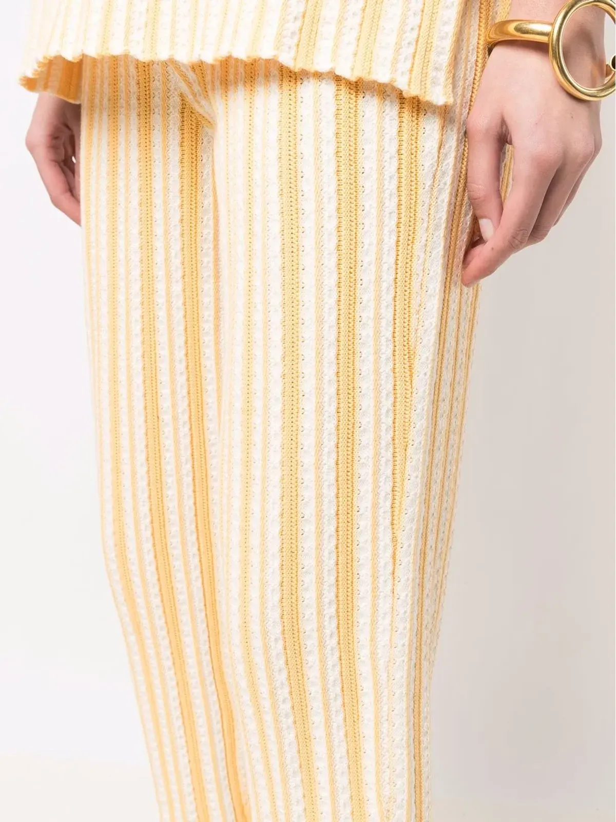 Jil Sander ストライプ柄クロップドパンツ - イエロー - 画像5