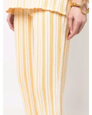 Jil Sander ストライプ柄クロップドパンツ - イエロー - サムネイル5
