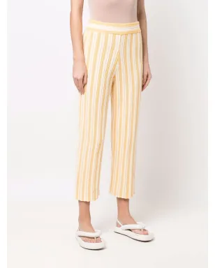 Jil Sander ストライプ柄クロップドパンツ - イエロー - サムネイル3
