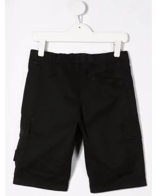 Stone Island Junior ロゴパッチ カーゴショーツ - ブラック - サムネイル2