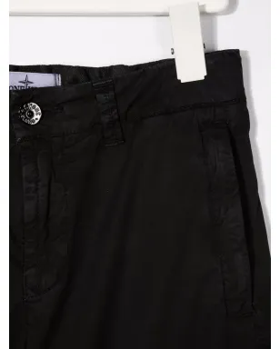 Stone Island Junior ロゴパッチ カーゴショーツ - ブラック - サムネイル3