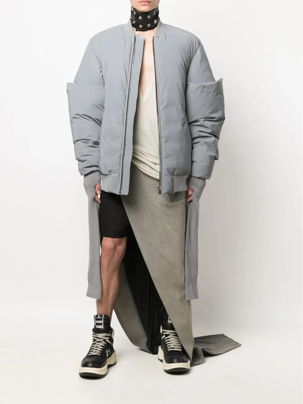 Rick Owens ガントレット ボンバージャケット グレー - 画像2