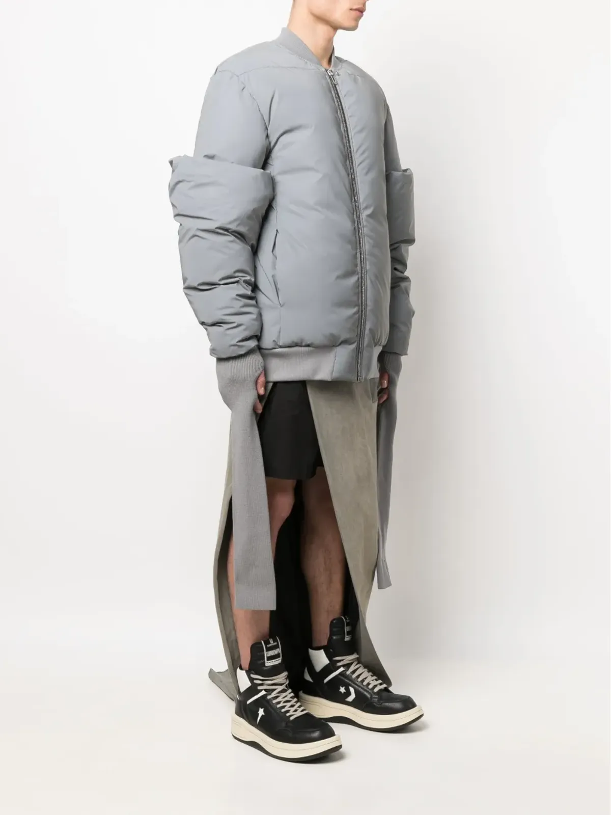 Rick Owens ガントレット ボンバージャケット グレー - 画像3