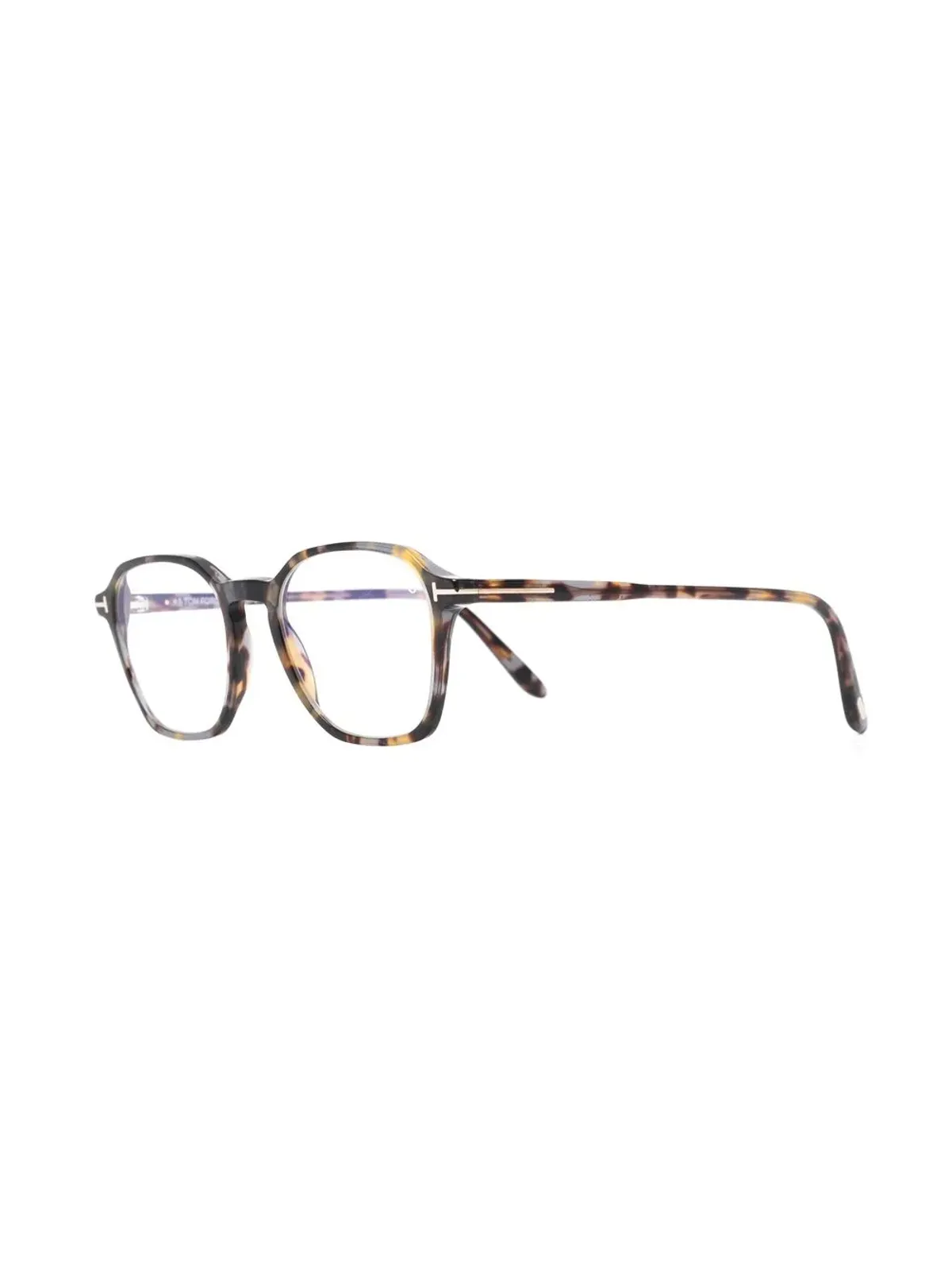 TOM FORD Eyewear べっこう風丸型フレーム眼鏡 ブラウン - 画像2