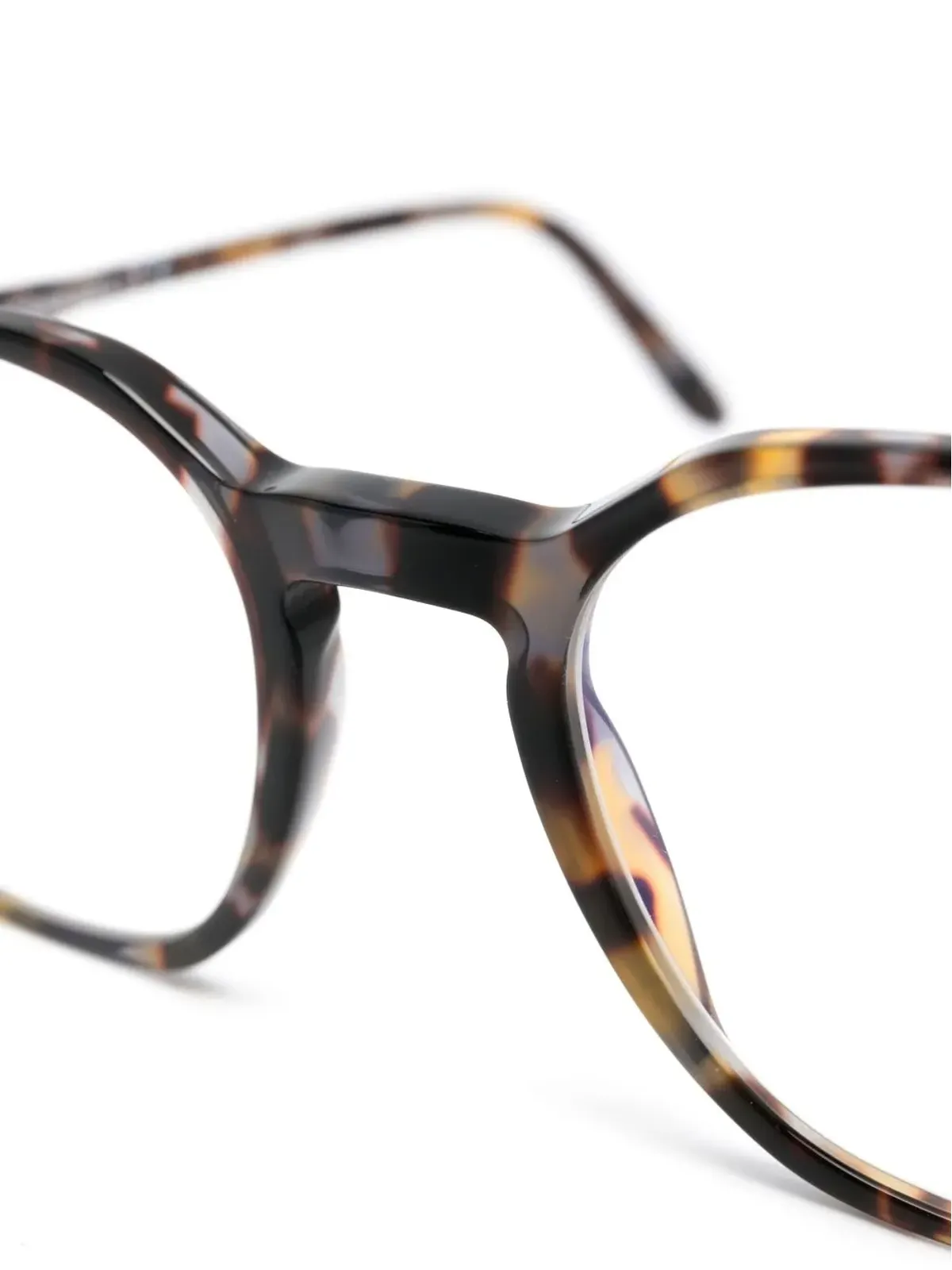 TOM FORD Eyewear べっこう風丸型フレーム眼鏡 ブラウン - 画像3