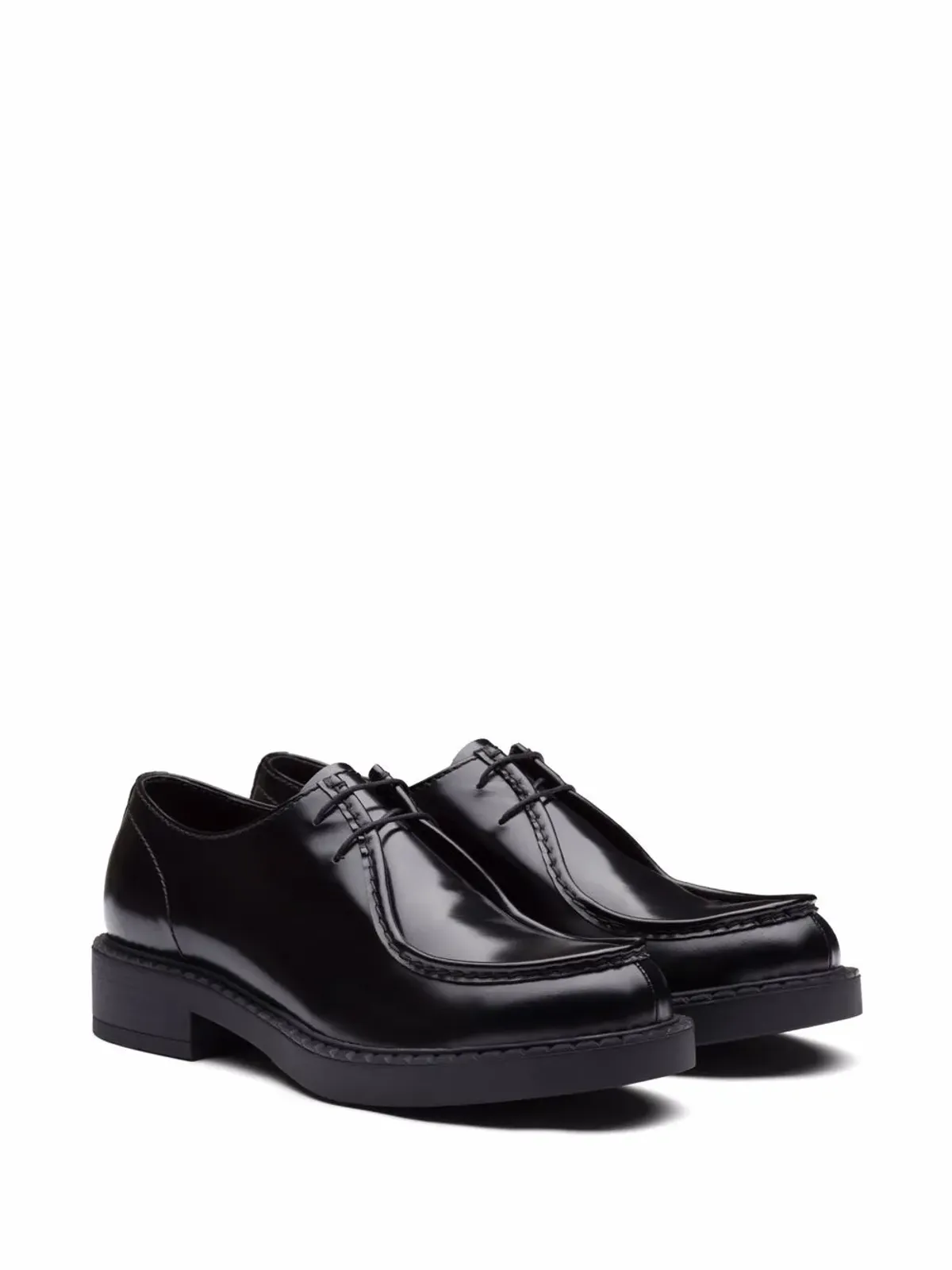 Prada ブラッシュドレザー ダービーシューズ - 画像2