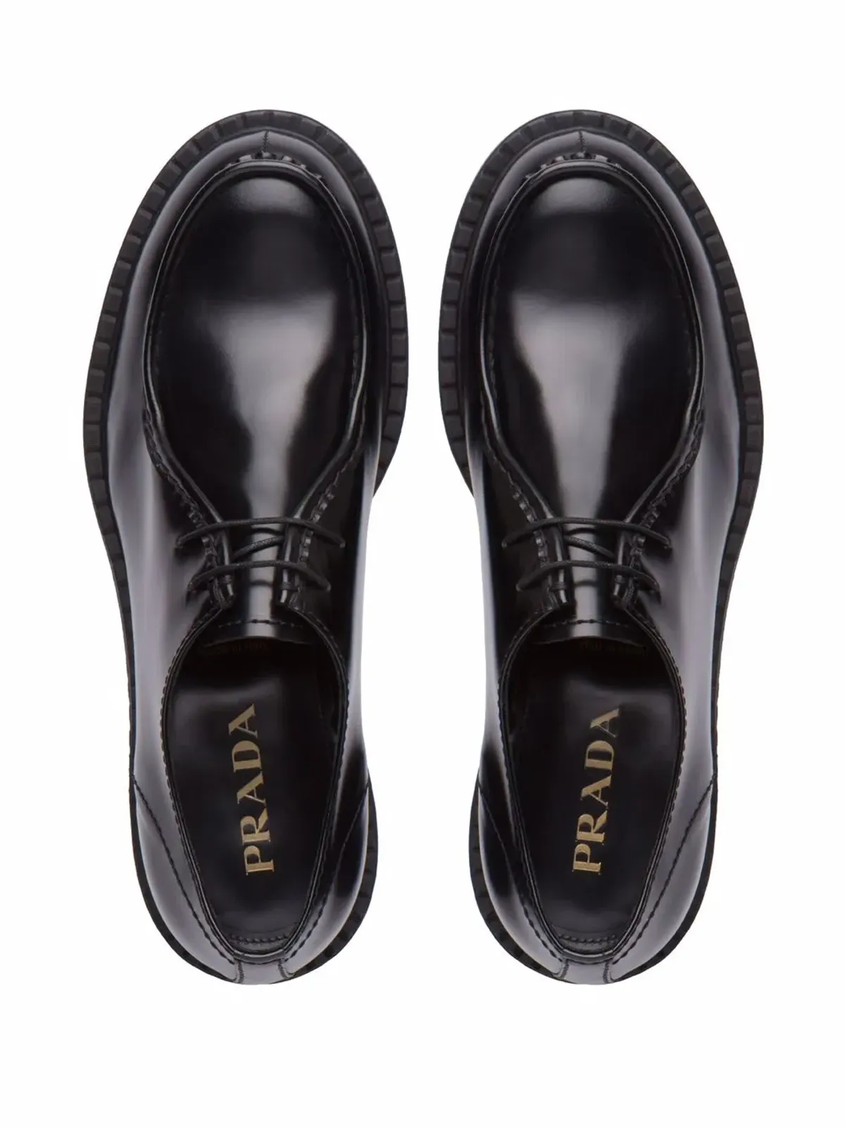 Prada ブラッシュドレザー ダービーシューズ - 画像4