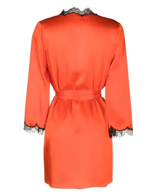 Gilda & Pearl レーストリムの結び紐付きローブ - オレンジ - サムネイル2