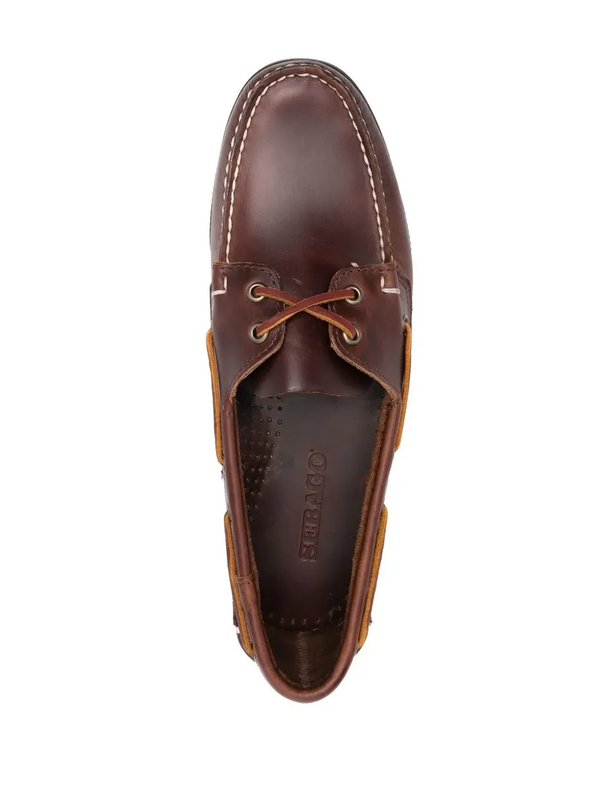 Sebago レースアップディテール ローファー（ブラウン） - 画像4