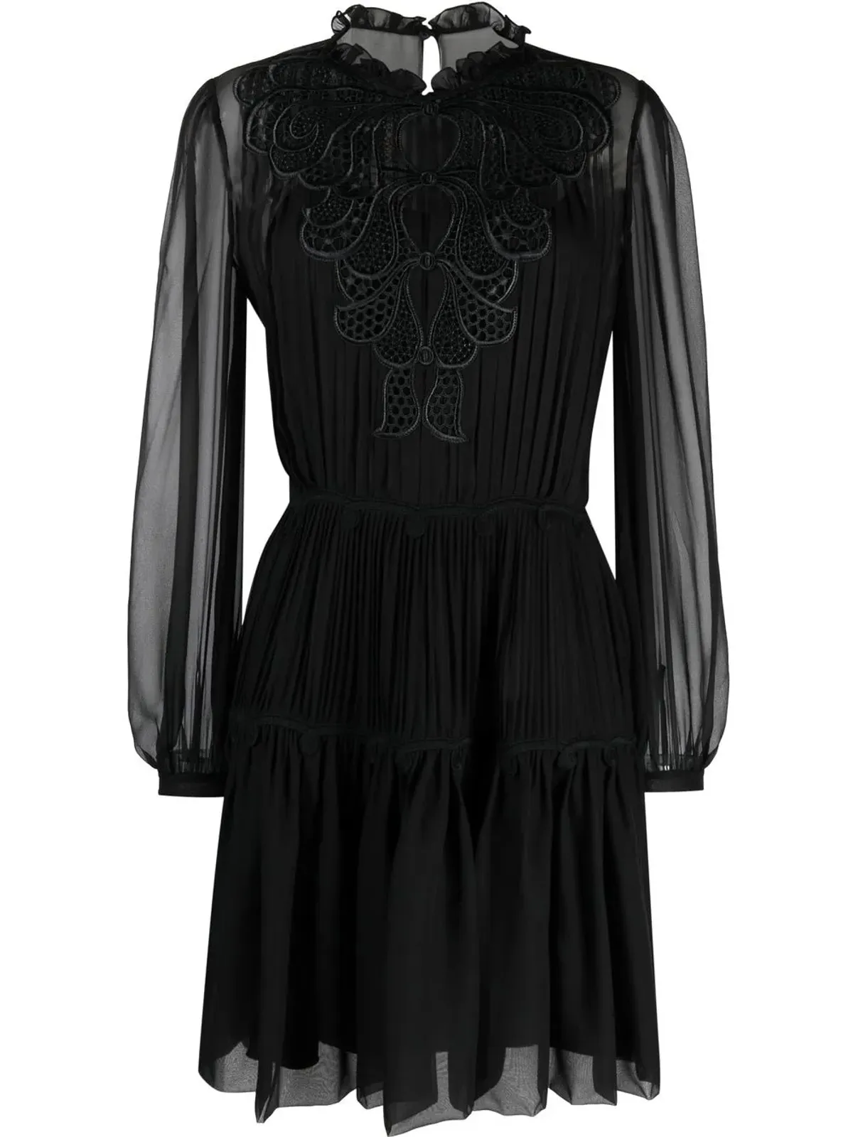 Alberta Ferretti 長袖シルク シフトドレス - 画像1
