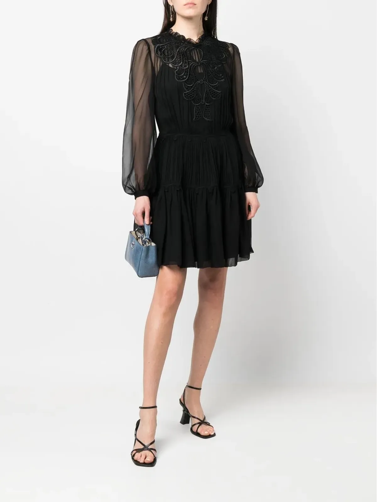 Alberta Ferretti 長袖シルク シフトドレス - 画像2