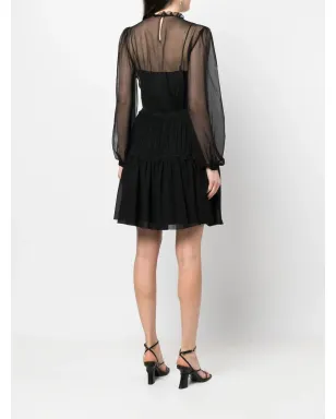 Alberta Ferretti 長袖シルク シフトドレス - サムネイル4