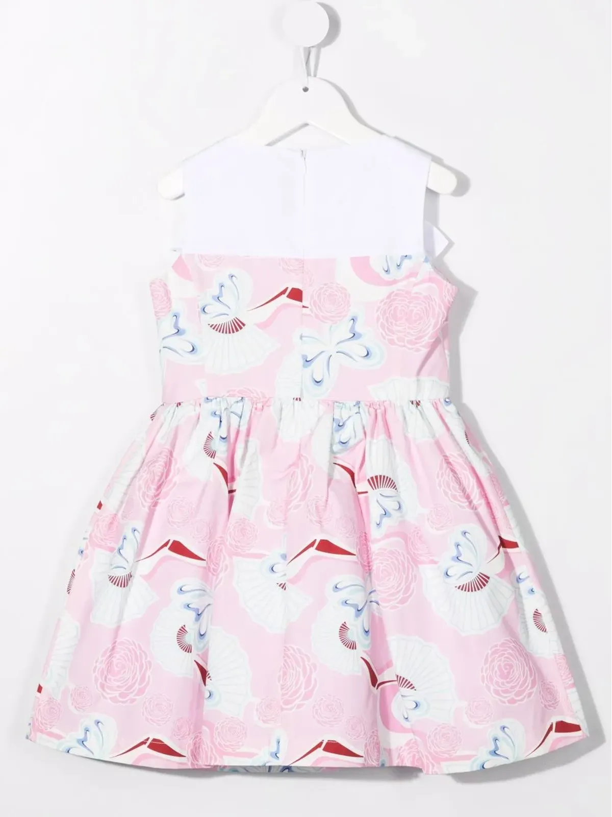 Simonetta シェルプリント・フリルミディドレス - 画像2