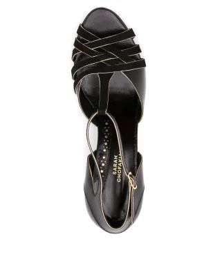 Sarah Chofakian Chiara leather sandals - Black - サムネイル4