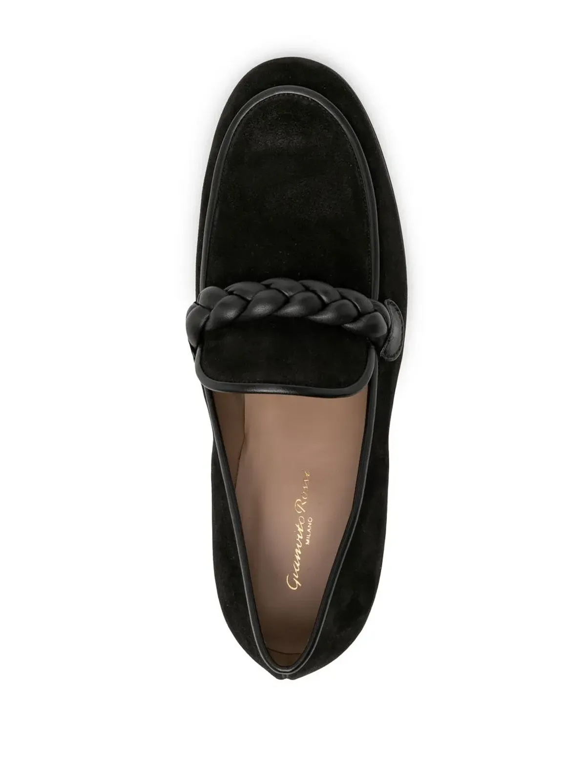 Gianvito Rossi Atticus 編み込みストラップ ローファー - ブラック - 画像4