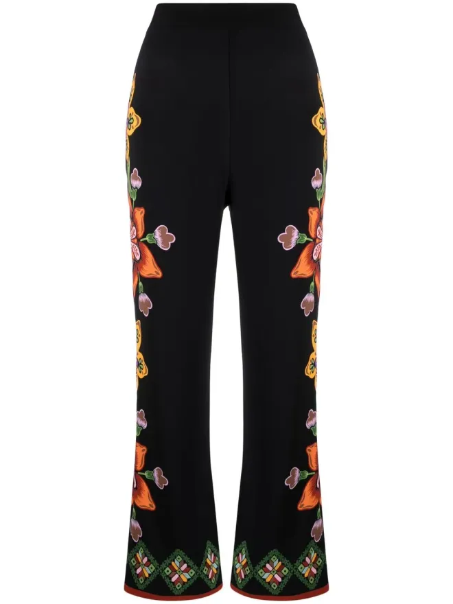 La DoubleJ La DoubleJ ストレッチ花柄プリントストレートパンツの商品画像