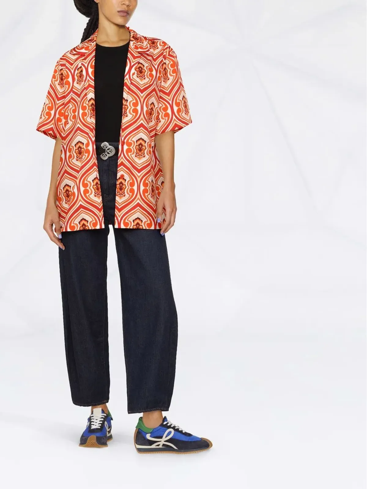 ETRO モチーフプリント コットン シャツ - オレンジ - 画像2