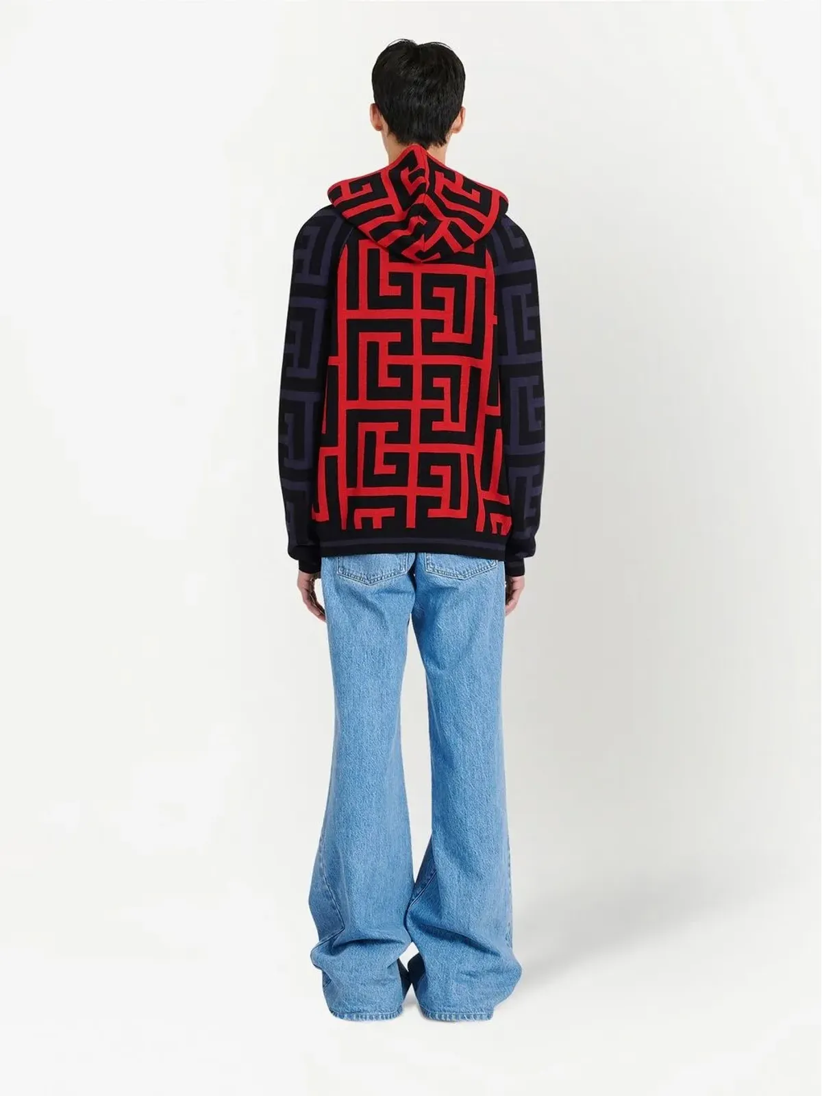 Balmain モノグラムプリント ドローストリングフーディ - Blue - 画像4
