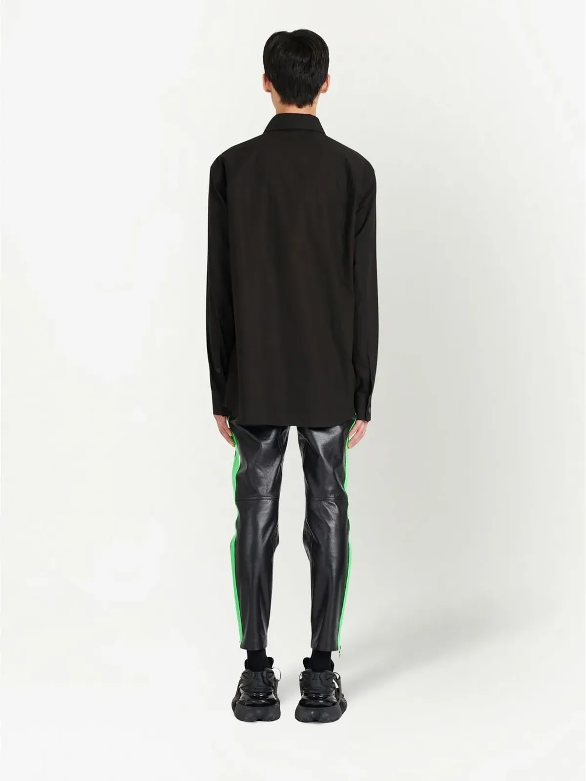 Balmain ジップアップコットンシャツ - ブラック - 画像4