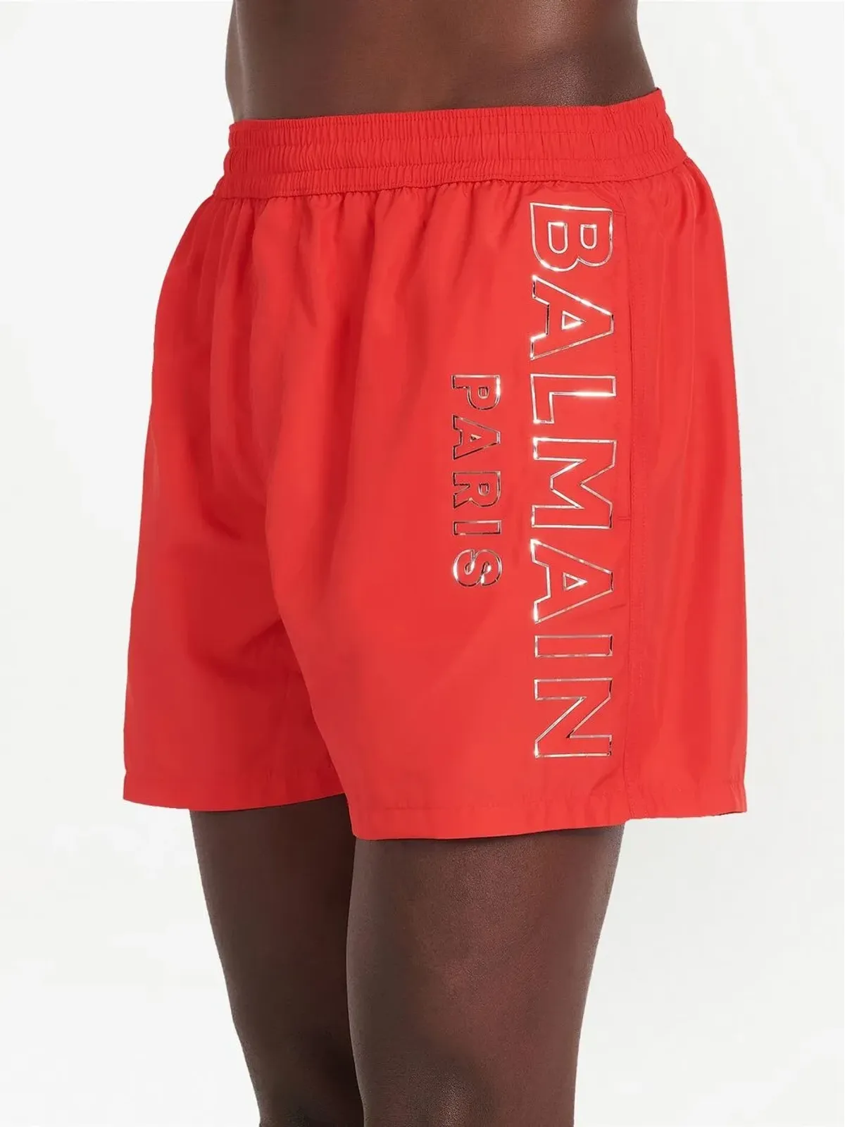 Balmain メタリックロゴスイムショーツ - レッド - 画像5