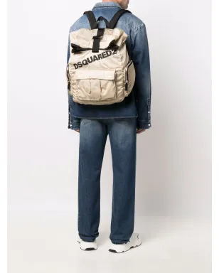 DSQUARED2 ロゴプリント バックル付きバックパック - ニュートラルカラー - サムネイル2