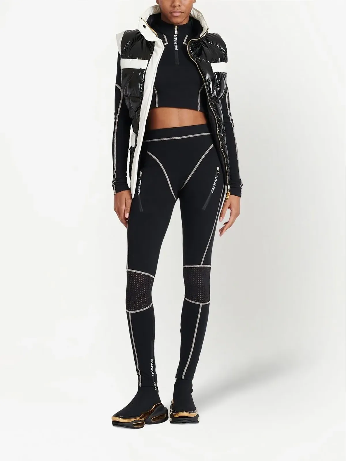 Balmain ロゴプリント クロップドトップ - 画像2