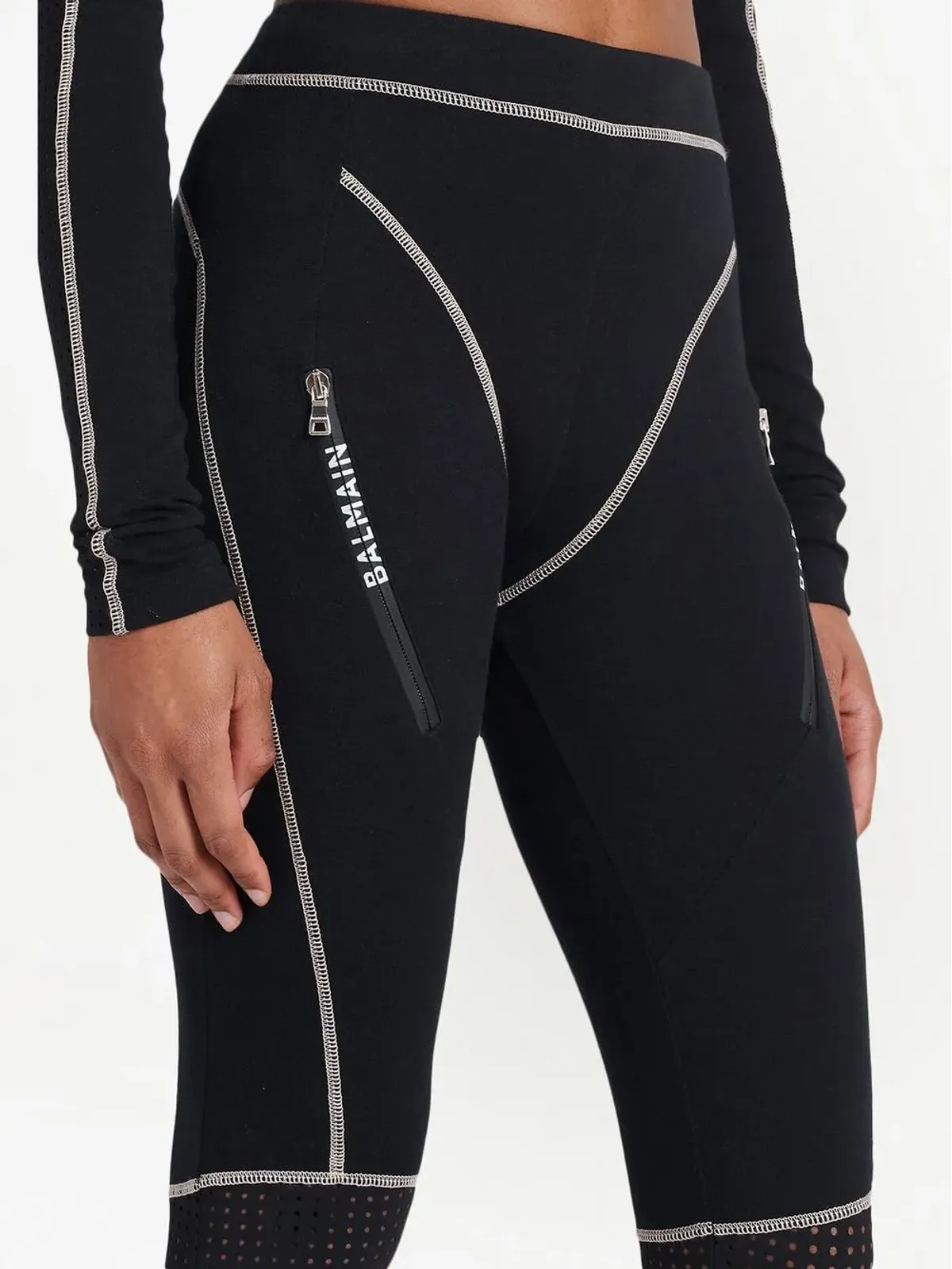 Balmain コントラストステッチ レギンス - 画像5