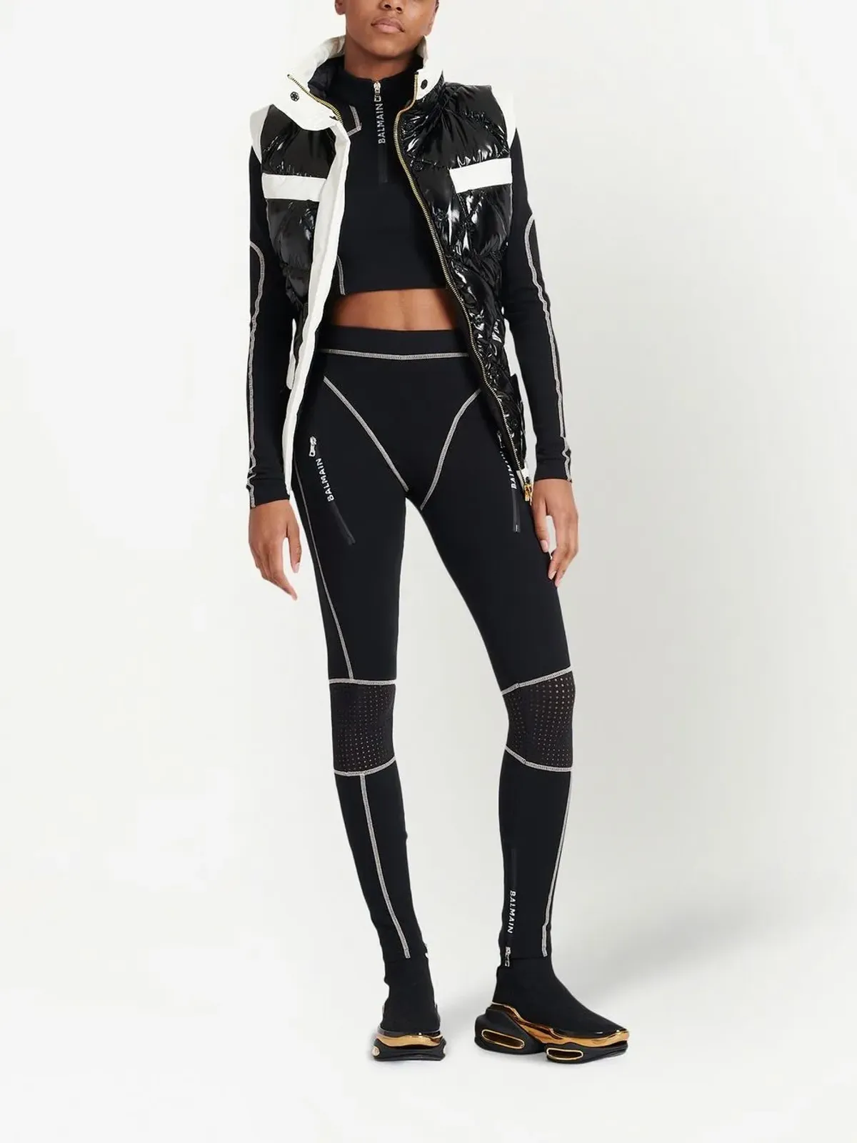 Balmain コントラストステッチ レギンス - 画像2