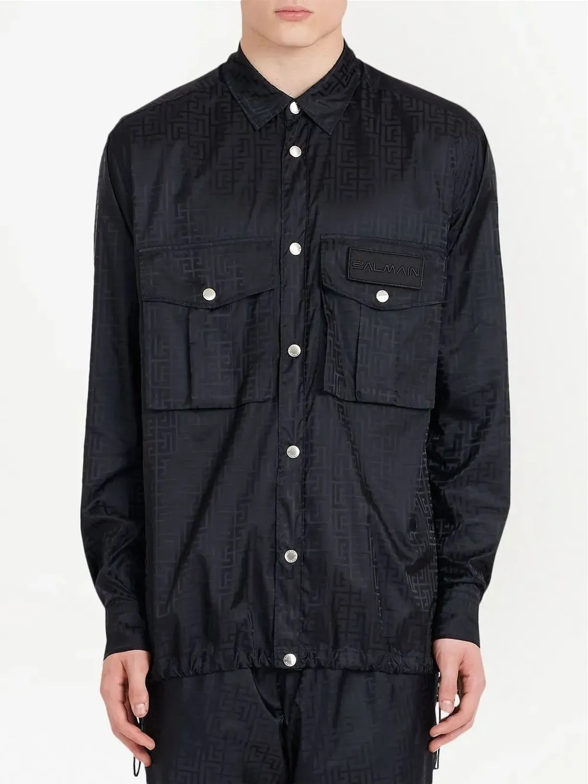 Balmain モノグラムボタンアップオーバーシャツ - 画像3