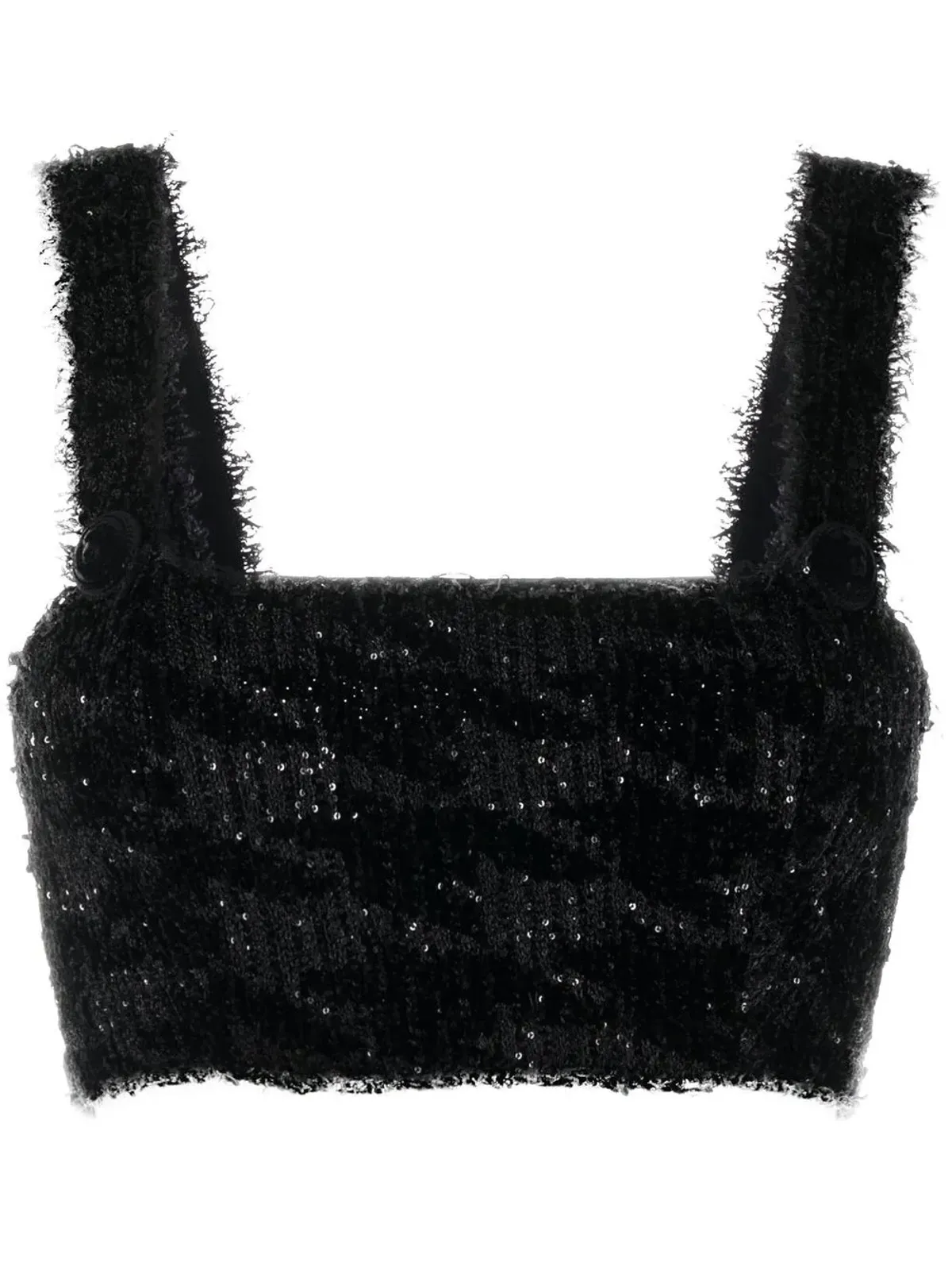 Balmain シークインニットクロップトップ - 画像1