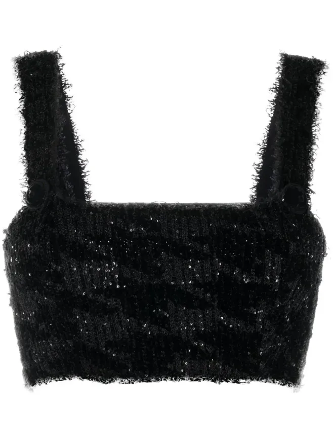 BALMAIN Balmain シークインニットクロップトップの商品画像