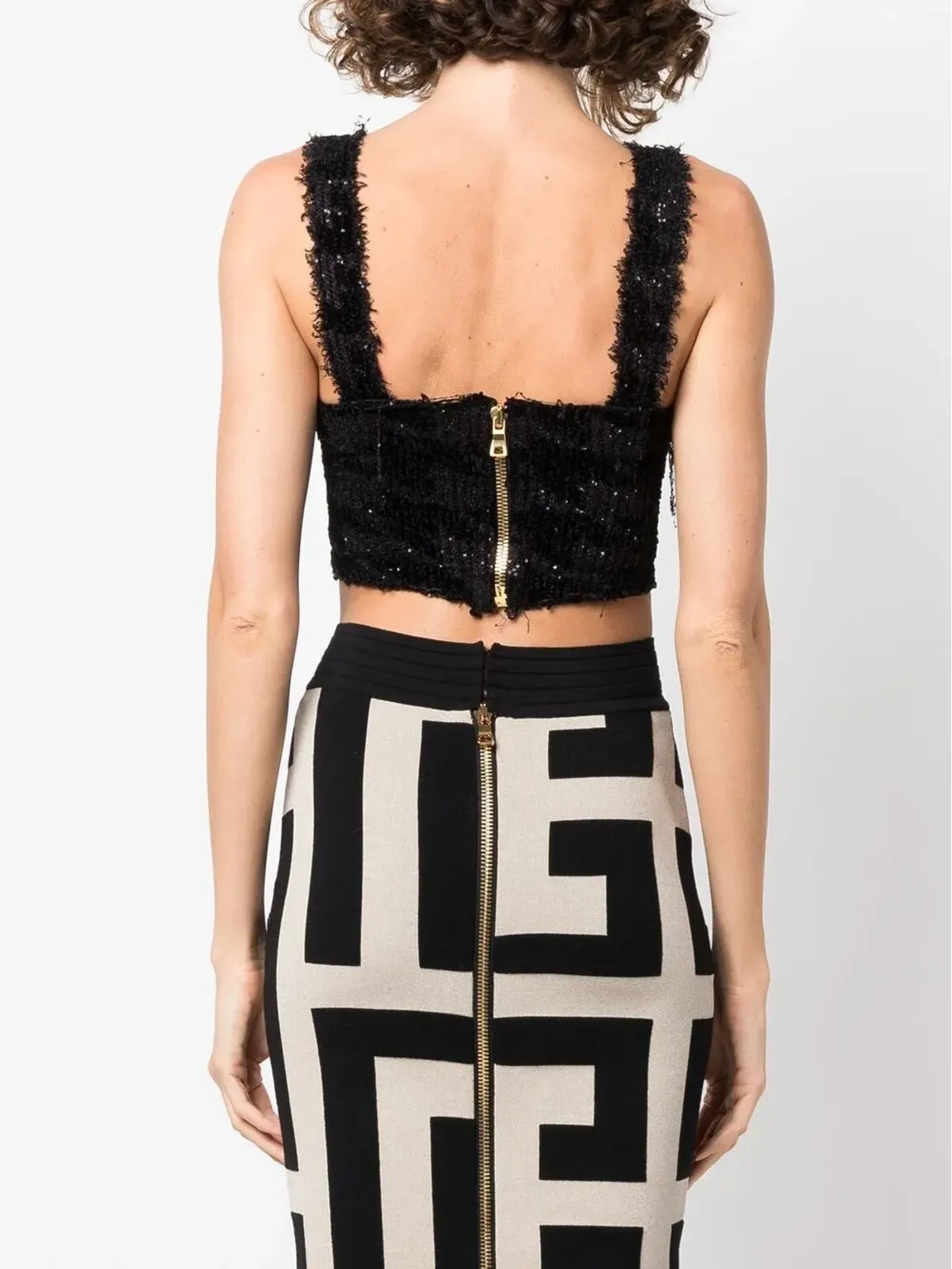 Balmain シークインニットクロップトップ - 画像4
