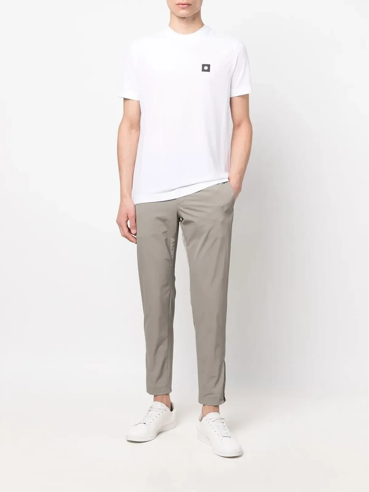 Zanone ロゴパッチ付きコットンTシャツ - 画像2
