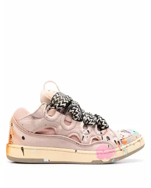 Lanvin ペイントスプラター ロー・トップスニーカー - ピンク - サムネイル1