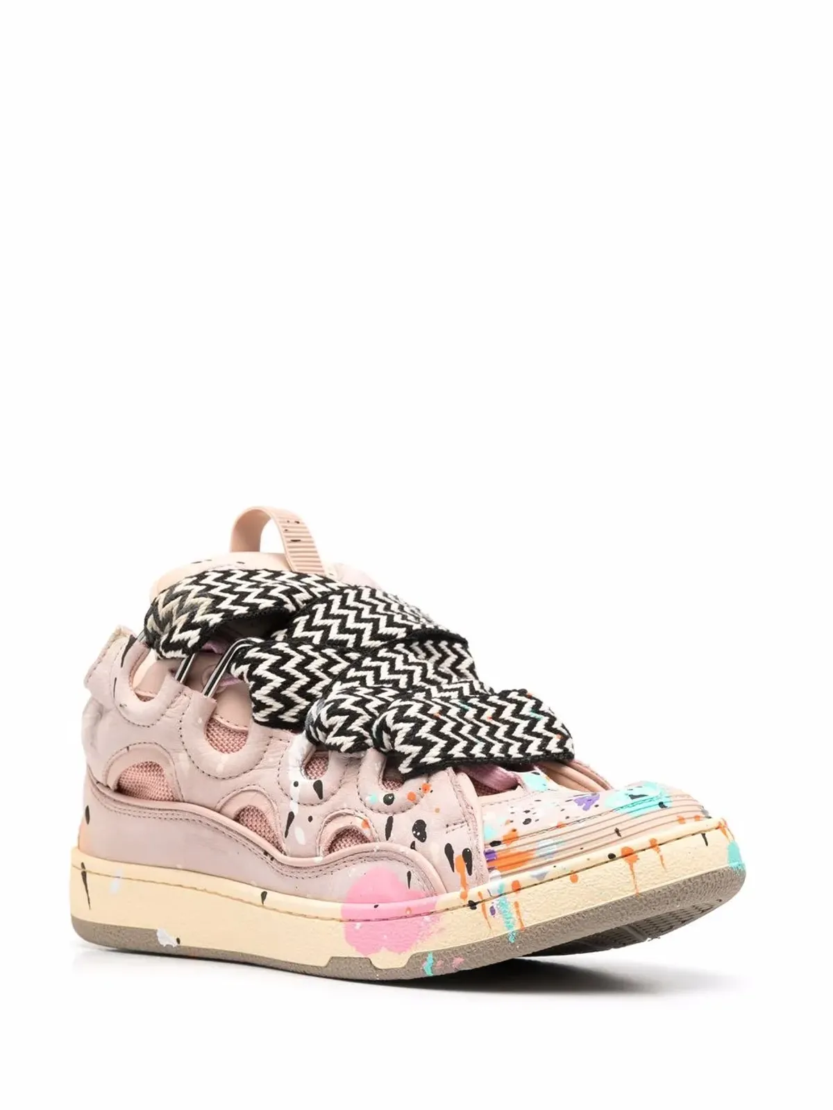 Lanvin ペイントスプラター ロー・トップスニーカー - ピンク - 画像2