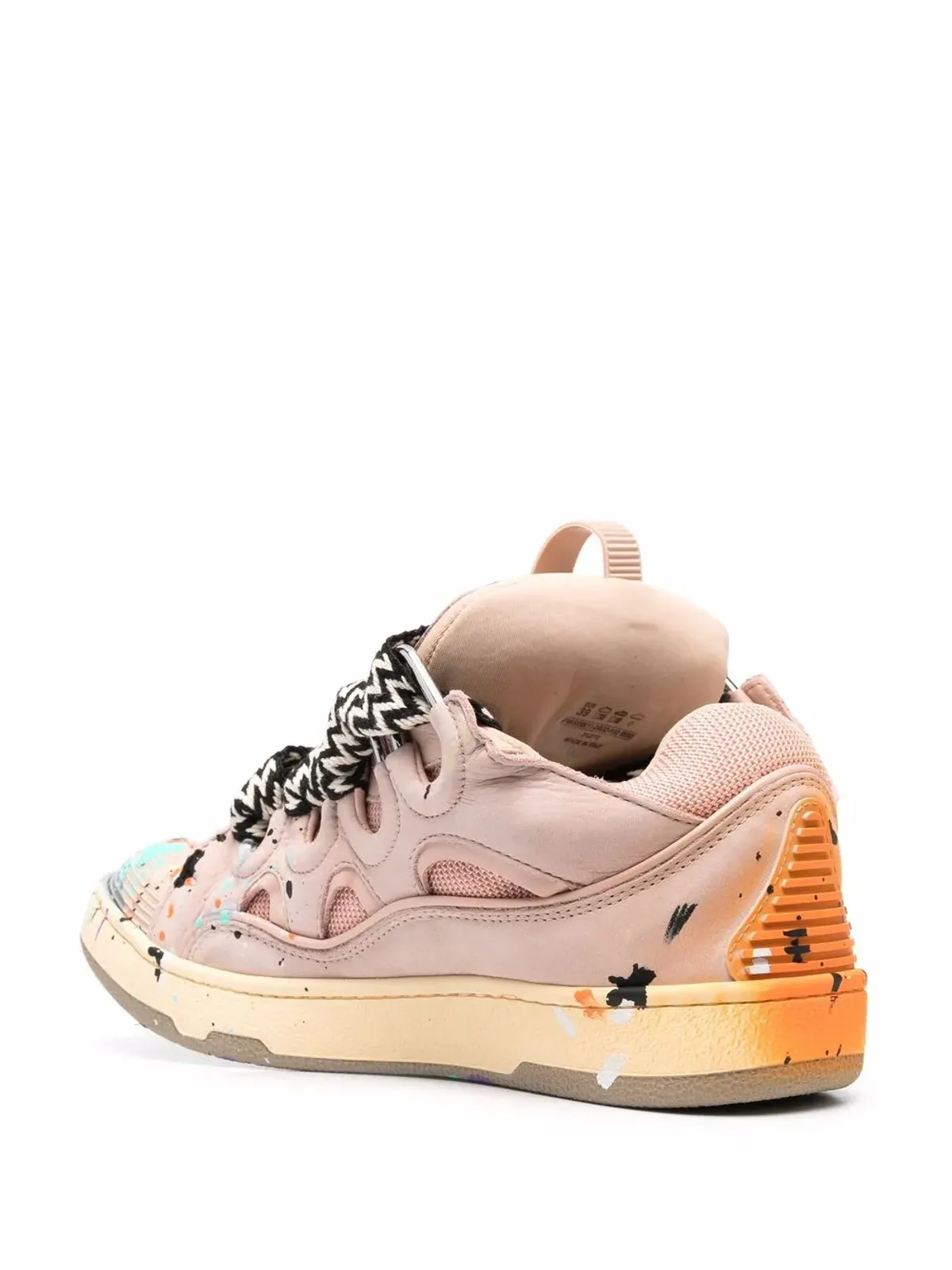 Lanvin ペイントスプラター ロー・トップスニーカー - ピンク - 画像3