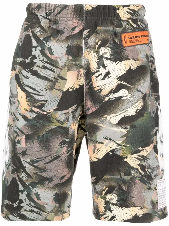 Heron Preston Heron Preston カモフラージュ柄トラックショーツ - Greenの商品画像