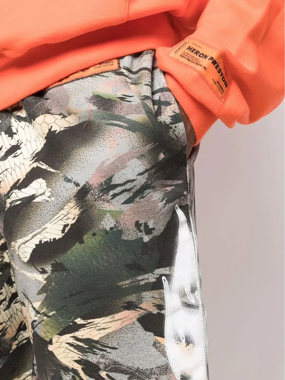 Heron Preston カモフラージュ柄トラックショーツ - Green - 画像5