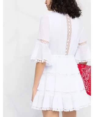 Charo Ruiz Ibiza レースディテール コットンシャツドレス - サムネイル3