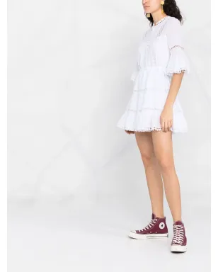 Charo Ruiz Ibiza レースディテール コットンシャツドレス - サムネイル4