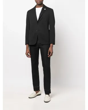 Lardini ボタン留め・シングルブレストブレザー - ブラック - サムネイル2
