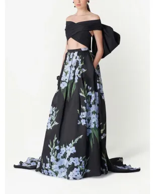 Carolina Herrera オフショルダー シルク クロップドトップ - サムネイル2