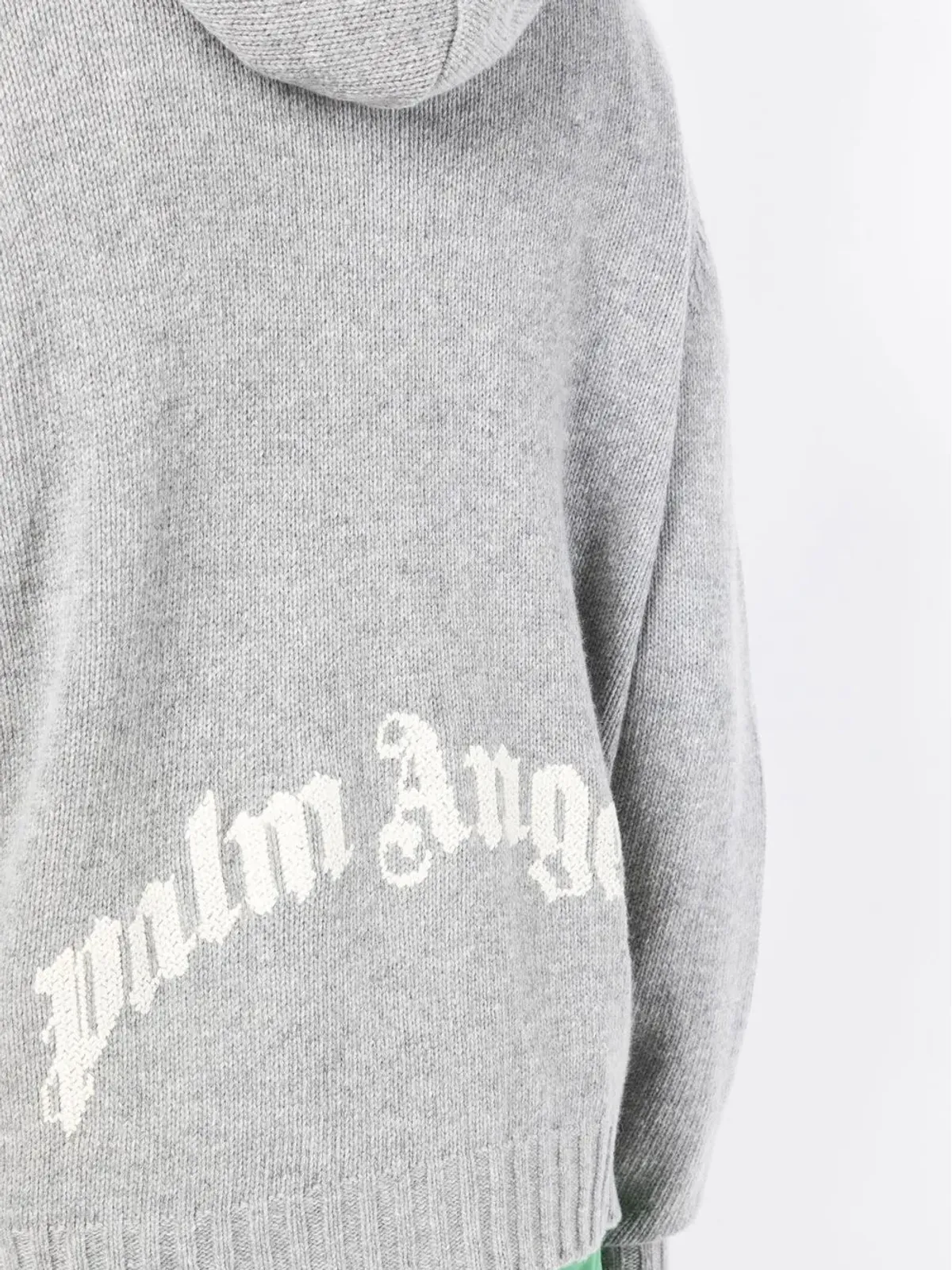 Palm Angels ロゴプリント ニットフーディ - グレー - 画像5