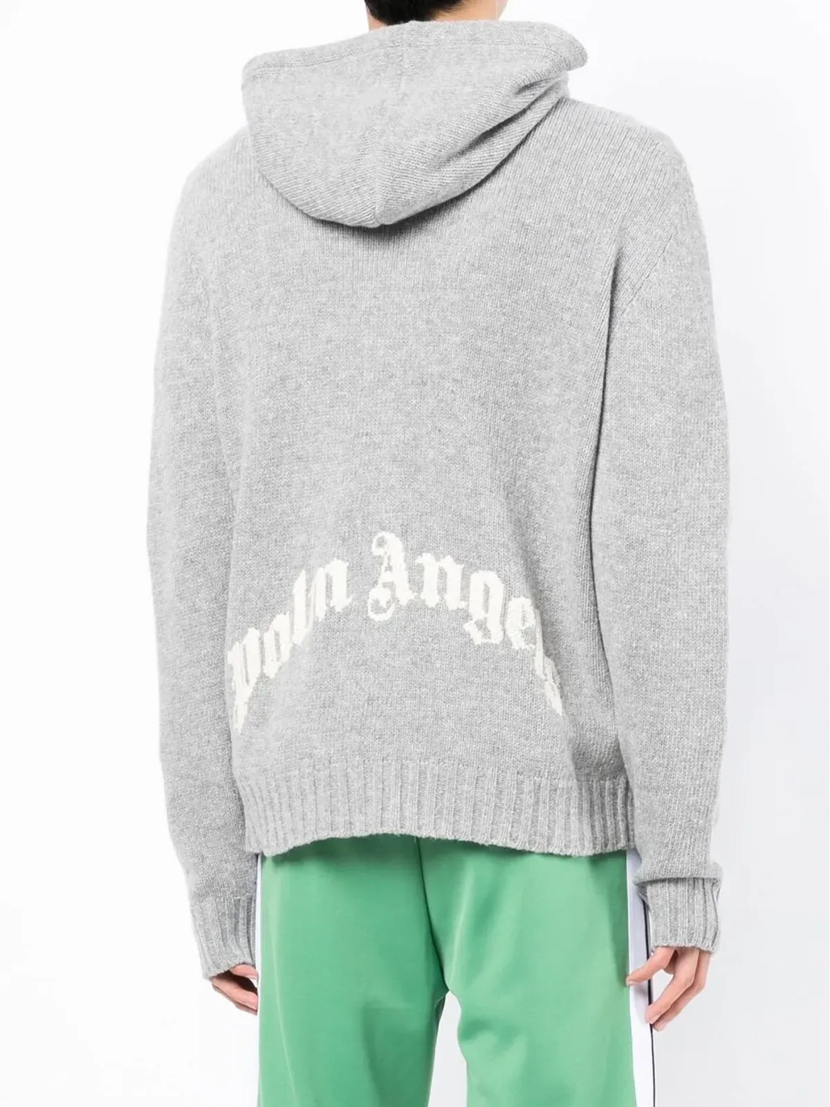 Palm Angels ロゴプリント ニットフーディ - グレー - 画像4