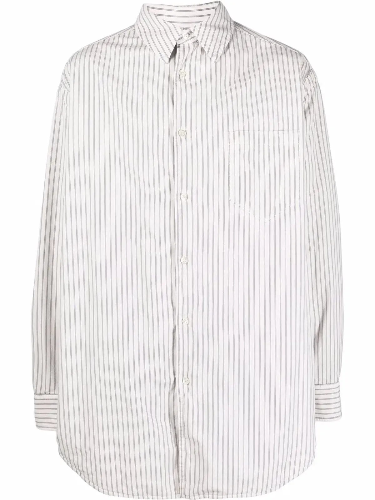 Maison Margiela stripe-print padded shirt - White - 画像1