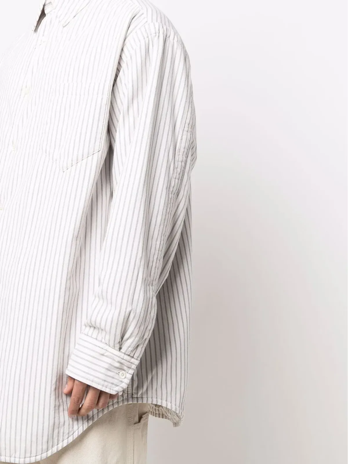 Maison Margiela stripe-print padded shirt - White - 画像5