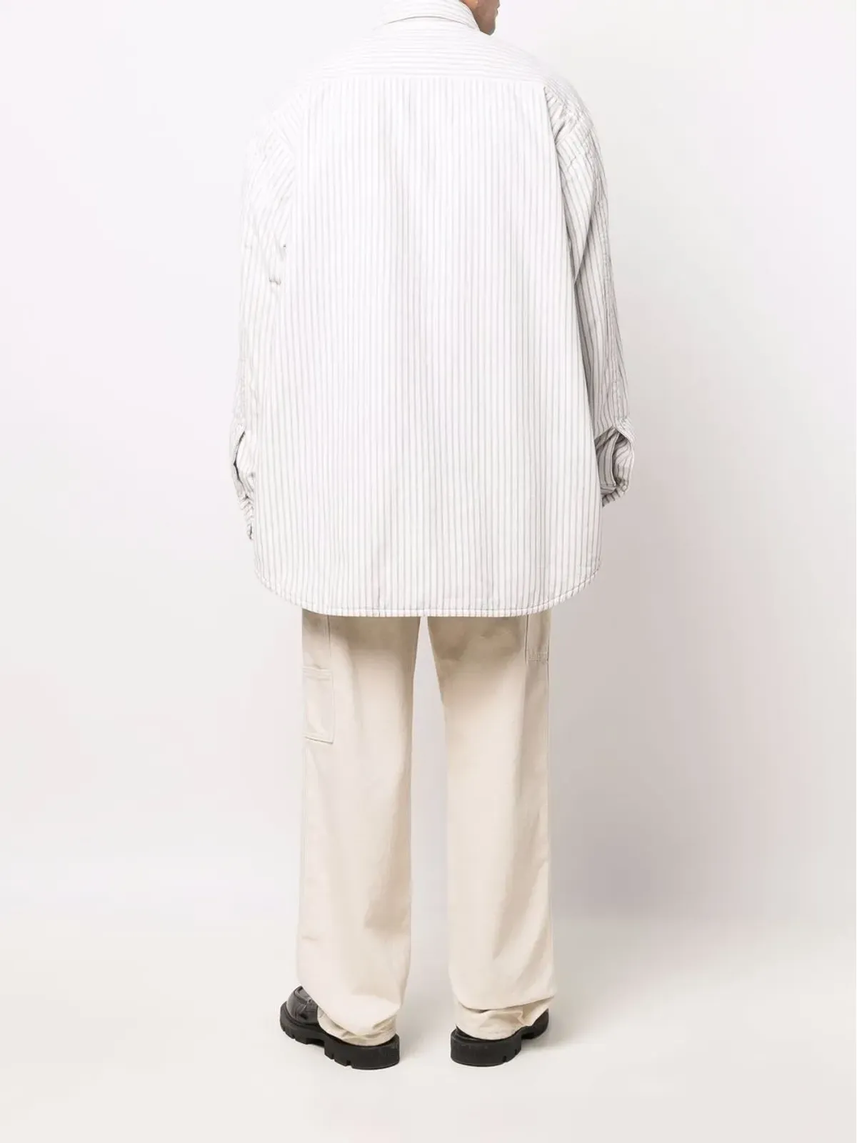 Maison Margiela stripe-print padded shirt - White - 画像4