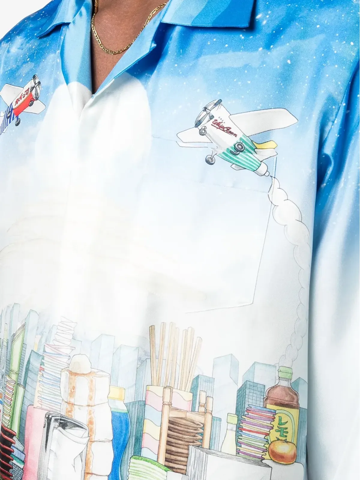 Casablanca Casa Cafe landscape-print silk shirt - Blue - 画像5